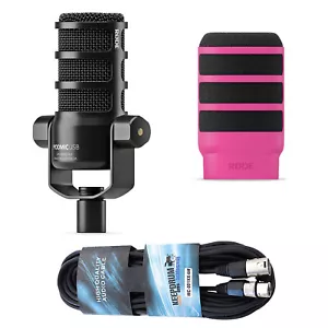 Rode Mikrofon Podmic USB mit WS14P Popschutz Pink und Kabel - Bild 1 von 8
