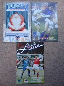 OLDHAM ATHLETIC vs MAN Utd MANCHESTER UTD 1991 1993 football programme JOB LOT - Picture 1 of 1