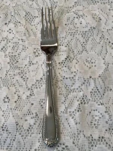 LENOX BEAD STAINLESS Dinner Fork 18/10 Glossy Plume Tip EUC - Picture 1 of 1