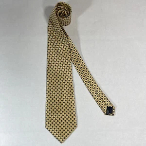Jones New York Necktie Length 57.5" Width 4" Gold W Design 100% Silk. - Picture 1 of 6
