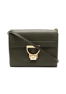 Coccinelle Khaki Leather Crossbody Flap Bag One Size - Picture 1 of 5