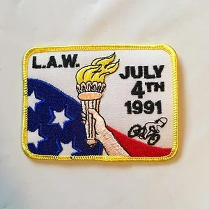 L.A.W. League Of American Wheelmen Patch - 4th Of July 1991 - Imagen 1 de 1