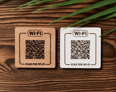 WiFi QR Code Sign | Scan for WiFi Password Card | WiFi Code Sign for Table/Wall - image 1 of 4