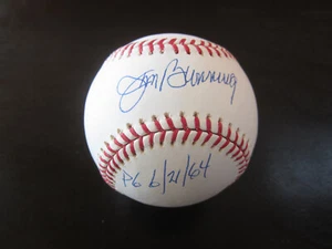 Bola de béisbol firmada con autógrafo Jim Bunning JSA (B18) Filis PG 21/6/64 - Imagen 1 de 2