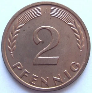 Coin Federal Republic of Germany 2 Pfennig 1962 J in Uncirculated - Picture 1 of 2