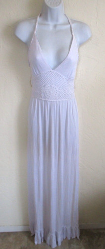 OFF WHITE Maxi abito Urban Eunoia Halter taglia media nuovo con etichette bianco