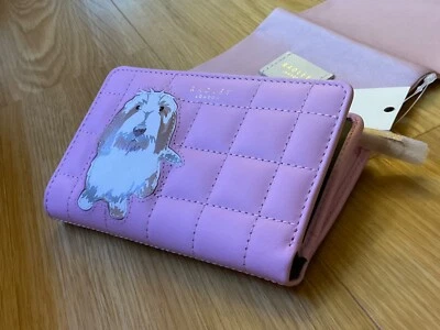 Cartera rosa plegable Radley London & Friends nueva con etiquetas - perro pastor inglés Foto 1 de 4