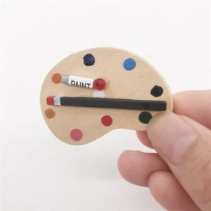 Casa de Muñecas Miniatura Artista Color Pintura Paleta Pincel Herramienta Arte Accesorio 1/12 Juguete - Imagen 1 de 12