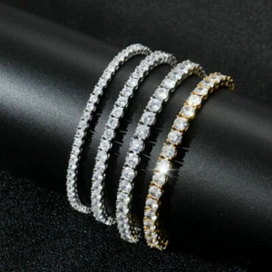 5mm Cadena de tenis Cadena helada Hip Hop Hombre Mujer Pulsera Collar A9292-5 - Imagen 1 de 16
