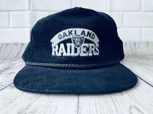 VTG 70’s/80’s Corduroy Rope SnapBack Oakland Raiders Adjustable Hat -RARE - Picture 1 of 12