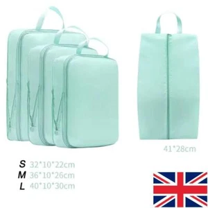 4 Compression Packing Cubes Travel, Luggage Organisers, Bags, Suitcase, Storage - Picture 1 of 18