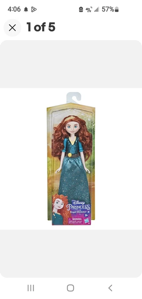 Disney Princess Royal Shimmer Merida Doll -NEW