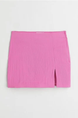 Falda corta de mezcla de lino rosa talla 6 de H&M para mujer Foto 1 de 2