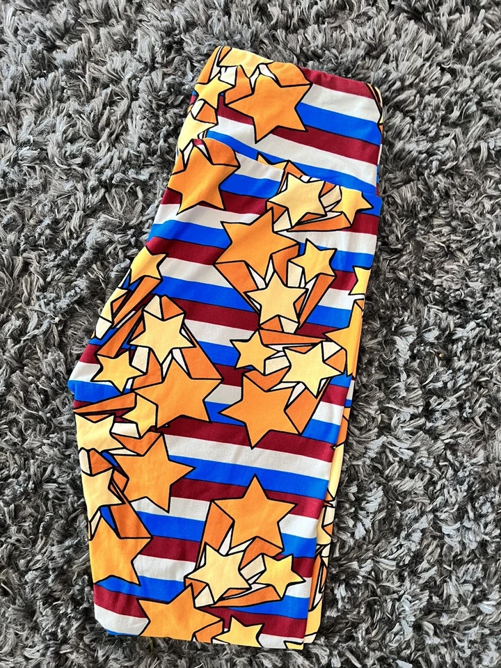 Nuevos Leggings Lularoe Talla Única Os Mujer Maravilla Estrellas Rayas Raras Foto 1 de 1