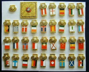 1984 France UEFA Soccer Football Euro Championship Russian complete set 34 PINS - Picture 1 of 2