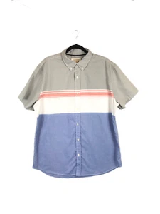 Aeropostale Mens Extra Large XL Casual Button Down Shirt Striped Short Sleeve - Picture 1 of 4