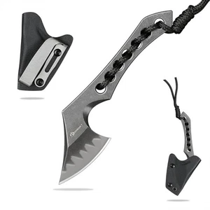 9CR18MOV Steel Mini Axe Tool With Sheath Survival Knives Fixed Blade Small Ou... - Picture 1 of 9