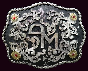 Hebilla de cinturón trofeo ganado vaquero occidental marcas de ganado - Imagen 1 de 5