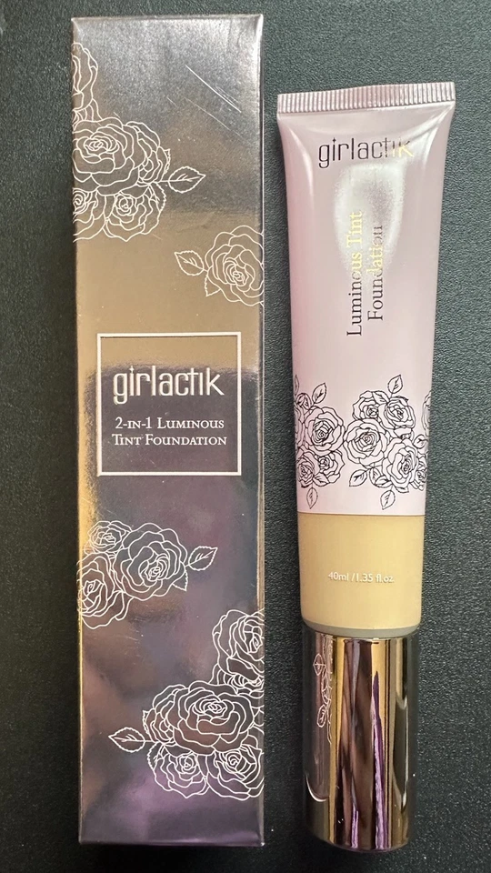 NIB Girlactik 2 in 1 Luminous Tint Foundation F4 Medium 1.35 oz Full Size - Image 1 of 1
