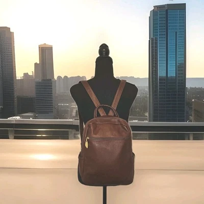 Libaire Leather Backpack Cognac Made in USA - 10x12x4  - Image 1 of 4