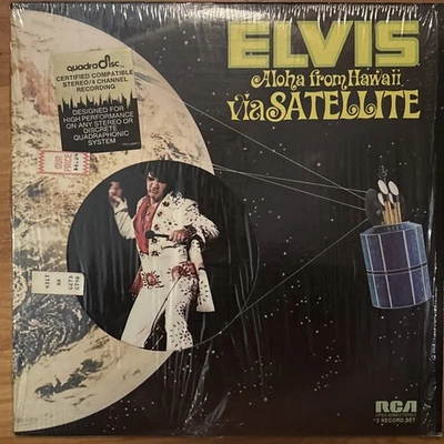 Vtg ELVIS PRESLEY "ALOHA FROM HAWAII VIA SATELLITE" (2 LP-QUAD) 1973 LP  - Image 1 of 4