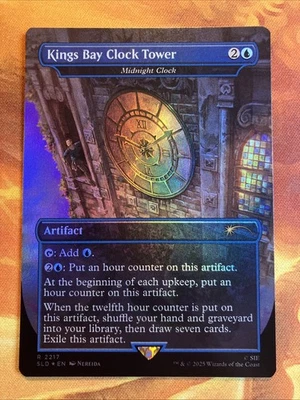 MTG Foil Borderless Kings Bay Clock Tower - Midnight Clock SLD: X Uncharted!! - Image 1 of 2