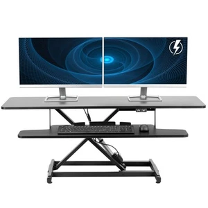47inch Electric Motor Desk Converter Height Adjustable Riser Sit to Stand Dual M - Picture 1 of 9
