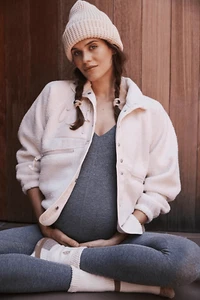 Neu mit Etikett Free People FP Movement X Hatch Hit The Slopes Fleecejacke neutral Small - Bild 1 von 10