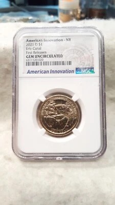 2021 D ~ AMERICAN INNOVATION DOLLAR ~ NEW YORK ERIE CANAL ~ NGC GEM BU - Image 1 of 2