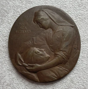 Medalla de bronce enfermera "Por nuestros heridos" sin fecha L2 - Imagen 1 de 2