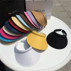 Womens Clip On Sun Visor Ladies Golf Beach Hat Cotton Clip On Sun Visor Tennis - Picture 1 of 20