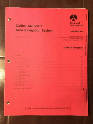 Rockwell Collins ANS 31C Área Nav manual de instalación Foto 1 de 4