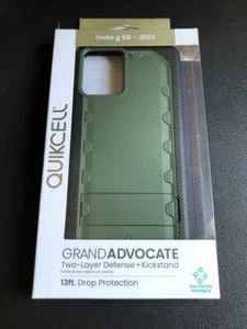 Quikcell - Grand Advocate - Moto G 5G Phone Case (2023) - Black / Green - Picture 1 of 2