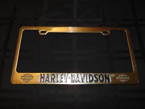 Oldtimer Harley Davidson offizielles Motorrad massiv Messing Nummernschild Rahmen - Bild 1 von 3