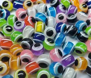 Cuentas de resina multicolor para globo de ojo del mal de ojo de 10 mm - Paquete de 50 - Imagen 1 de 2