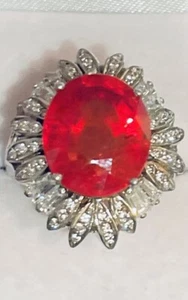¡VERANO! ANILLO ROJO RUBÍ REAL PLATA ESTERLINA 925 9,20 QUILATES - Imagen 1 de 4