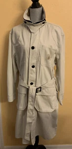 NWT Polo Ralph Lauren Women's L Chic Cream Cotton Barn Coat Trench Jacket Large - Picture 1 of 11