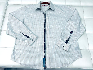 Robert Graham Shirt Mens Gray Plaid Button Up Long Sleeve Size 3XL (XXXL)