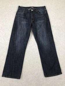 Lucky Brand Jeans Mens 34x32 (Fits 34x30) 181 Relaxed Straight Dark Wash **READ* - Picture 1 of 17