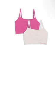 Calvin Klein Girl's 2-Pack Logo Bras CRYSTAL PINK , S (8 - Picture 1 of 1