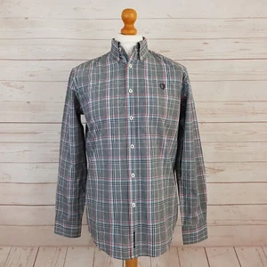 Ben Sherman Mens Black Long Sleeve Button Down Gingham Check Shirt Mod Size M - Picture 1 of 7