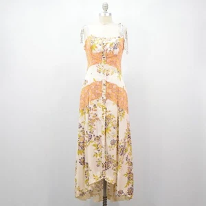 Abito Free People Midi 2 Morbido Floreale Bottonato Schiena Midi Rayon - Foto 1 di 8