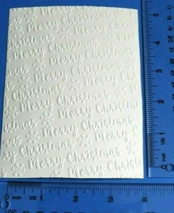 🎀5 MERRY CHRISTMAS EMBOSSED CARD FRONT paper embellishment card making - Picture 1 of 20