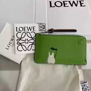 LOEWE Coin Card Case Wallet Green Studio Ghibli My Neighbor Totoro Collaboration - Picture 1 of 8