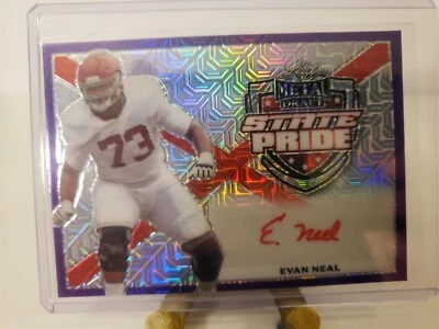 Evan Neal 2022 Leaf Metal Draft Mojo SSP /10 State Pride Red Ink Auto RC 🔥  - Image 1 of 2