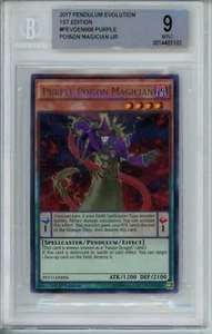 2017 Yugioh Purple Poison Magician PEVO-EN006 Ultra Rare 1st Ed BGS 9 - Picture 1 of 2