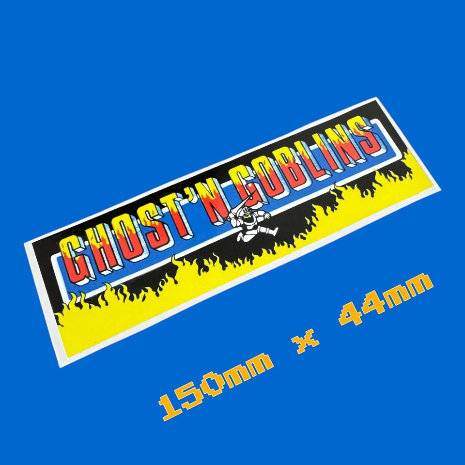 GHOST ‘N GOBLINS 1980's Logo Vinyl Sticker Decal Arcade Gaming Machine Cab Game - Image 1 of 1