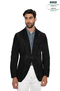 6500$ ISAIA Black Jacket Sport Coat Suede 100% Lambskin 38 US / 48 EU - Picture 1 of 8