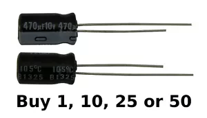 Condensador electrolítico radial de alta temperatura Nichicon 470ufd/10V voltios 105 grados - Imagen 1 de 14