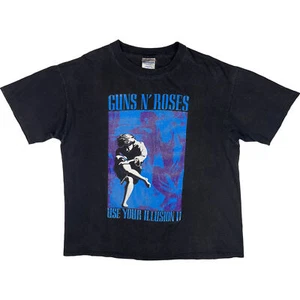 Vintage 1991 Guns N' Roses Use Your Illusion 2 Tour Graphic T-shirt Brockum L/XL - Picture 1 of 9
